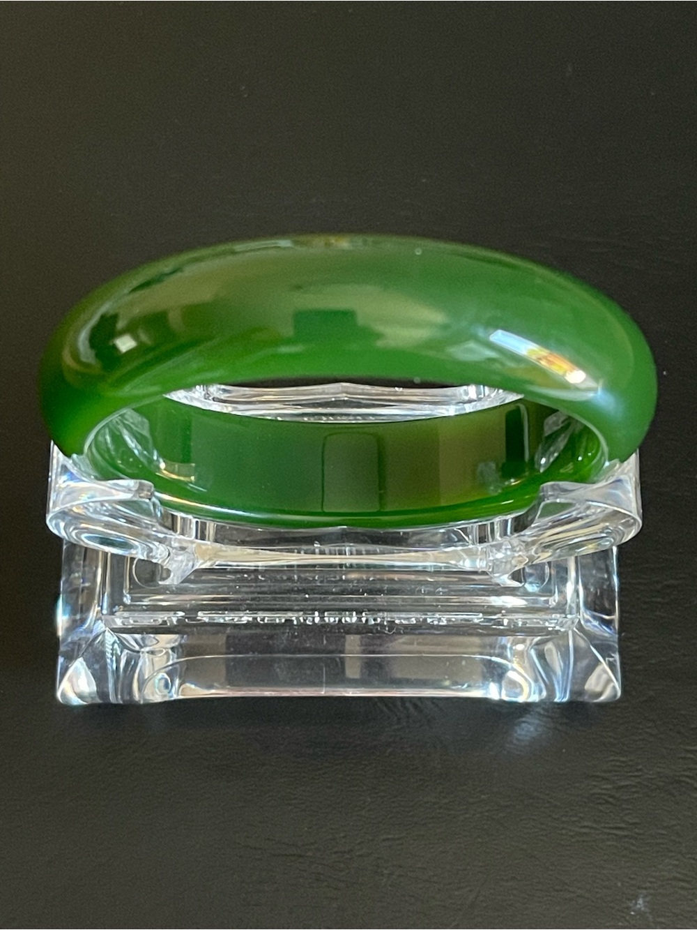 New spinach green Jade glass bangle.